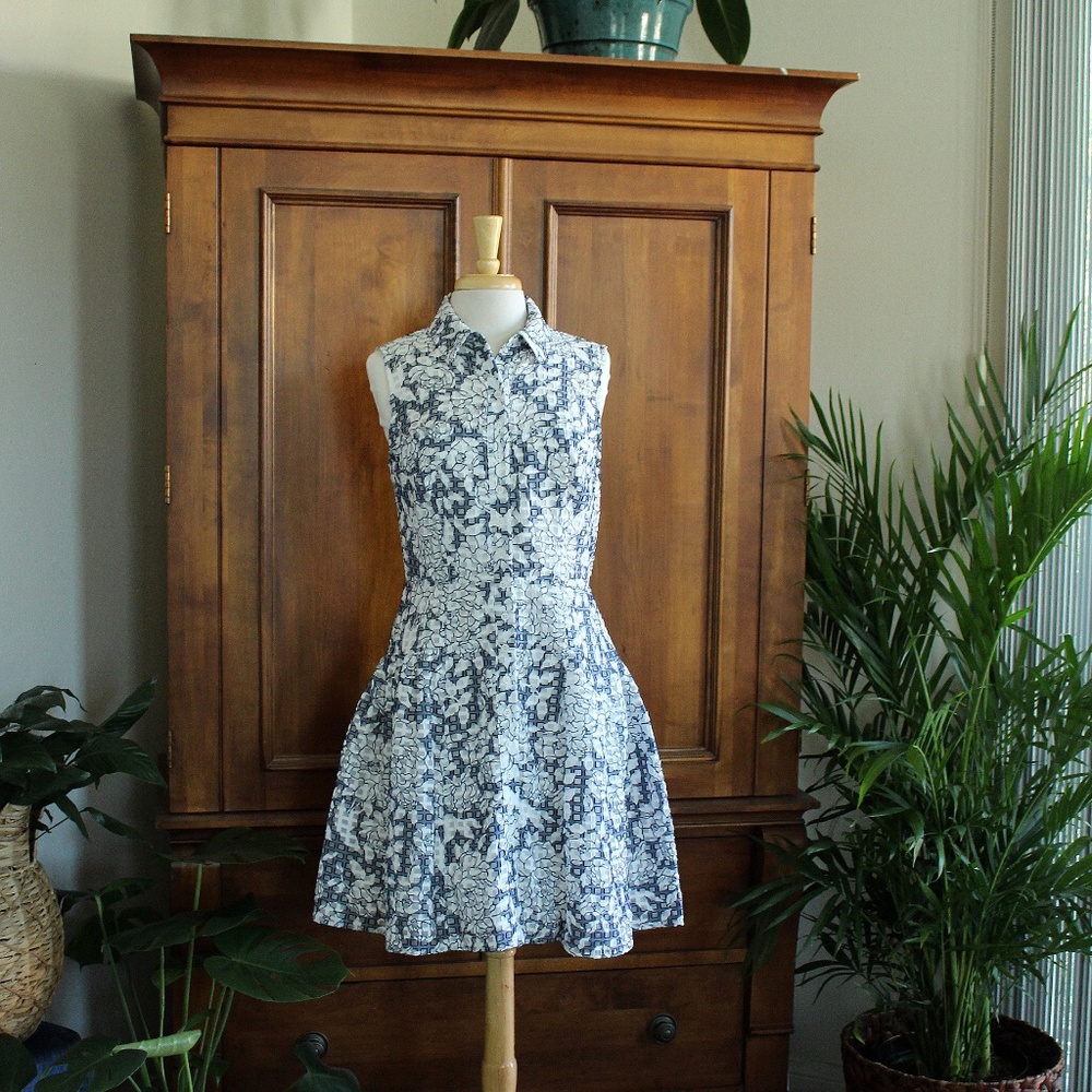 NWT Betsy Johnson Mini Dropwaist Shirt Dress Size US 8